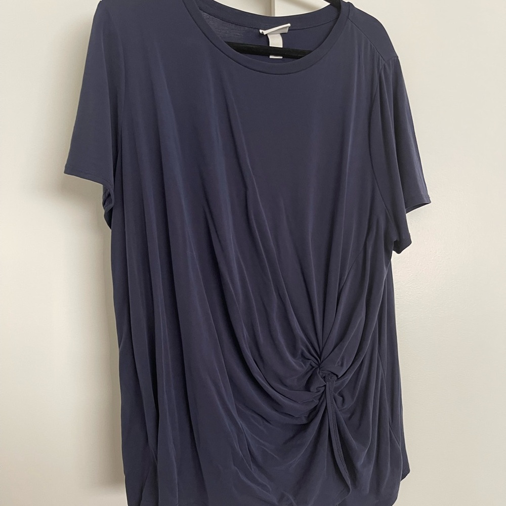 Navy Front side tie shirt